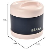 BÉABA, Bewaarbakje voor baby-/kindermaaltijden, Roestvrij staal, Isotherm, Warm/Koud bewaren, dubbelwandig, 100% luchtdicht, 500 ml, Light pink/Night blue