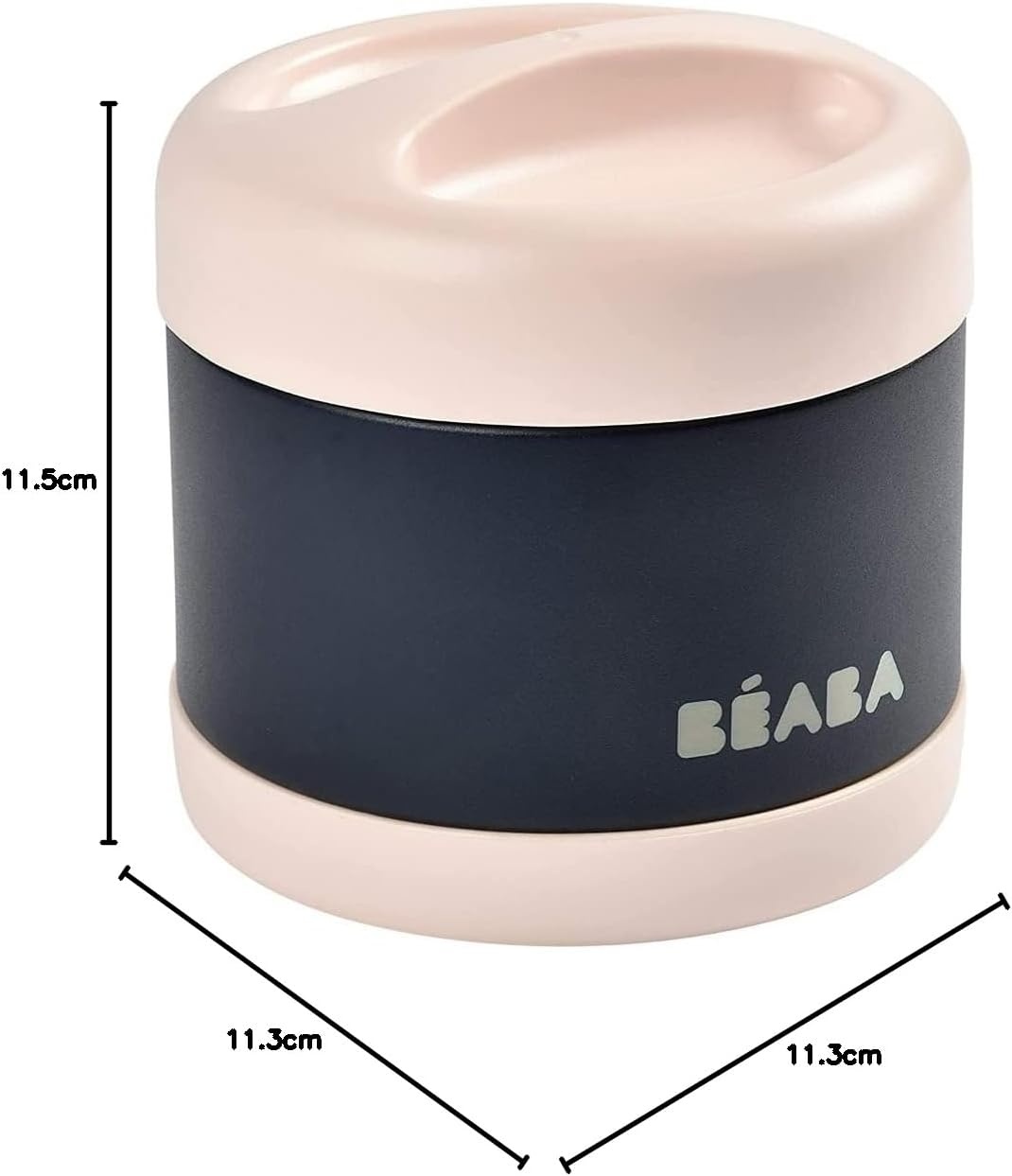 BÉABA, Bewaarbakje voor baby-/kindermaaltijden, Roestvrij staal, Isotherm, Warm/Koud bewaren, dubbelwandig, 100% luchtdicht, 500 ml, Light pink/Night blue