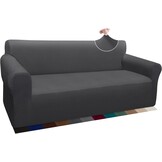 Granbest Dikke bankhoes met stijlvol patroon, bankovertrek voor bank, stretch, elastische jacquard, bankhoes met armleuning, voor woonkamer, anti-slip (3-zits, grijs)