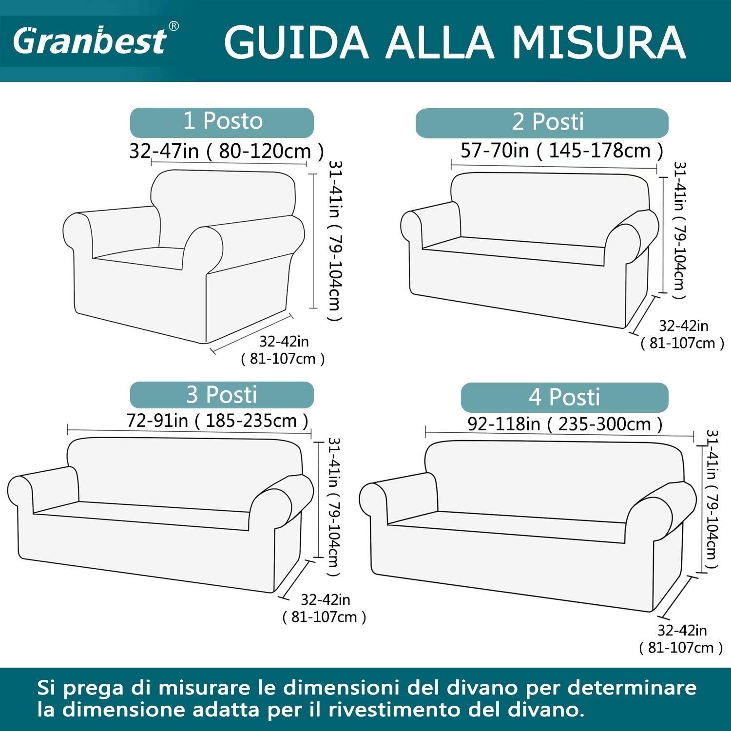 Granbest Dikke bankhoes met stijlvol patroon, bankovertrek voor bank, stretch, elastische jacquard, bankhoes met armleuning, voor woonkamer, anti-slip (3-zits, grijs)