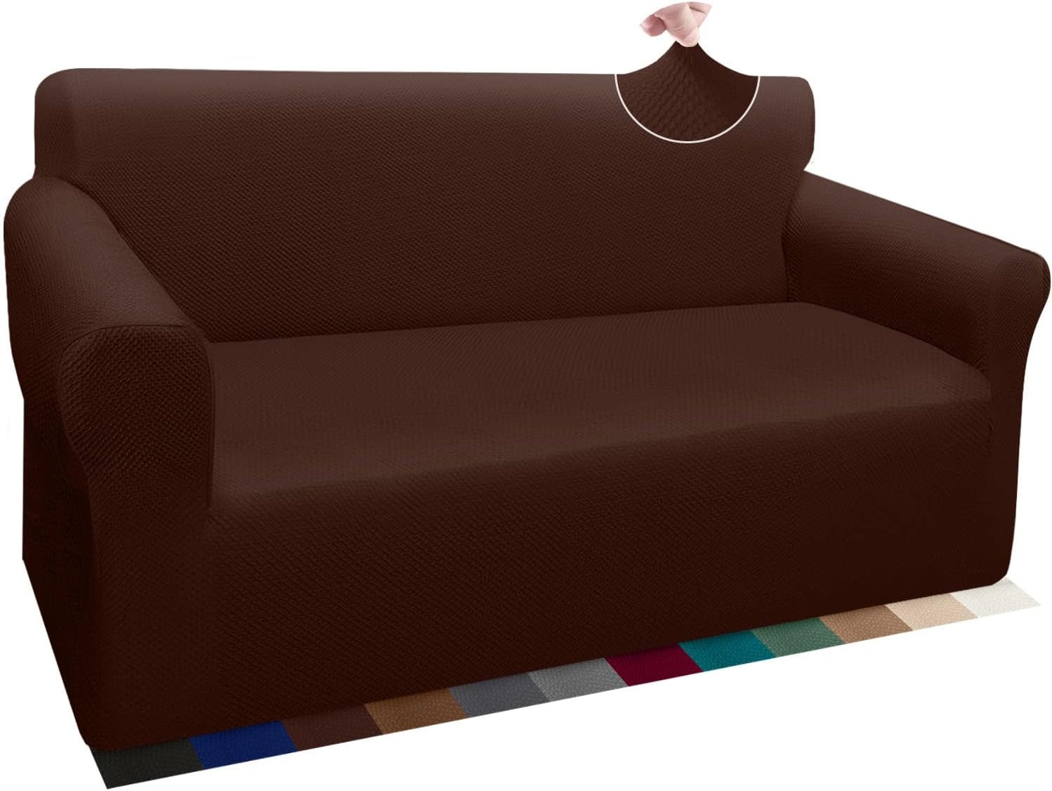 Granbest Dikke bankhoes met stijlvol patroon, bankovertrek voor bank, stretch, elastische jacquard, bankhoes met armleuning, voor woonkamer, anti-slip (3-zits, grijs)