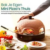 Emerio Pizzarette Origineel - 6 Persoons Pizza Oven - Handgemaakte Terracotta Koepel - 6 Geïsoleerde Bakspatels - RVS Bakplaat - Gourmetstel met Cool touch koepel - PO-115984 1200W
