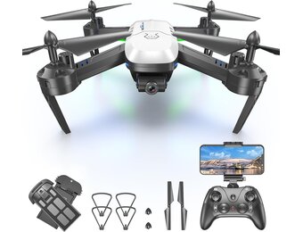 Wipkviey T6 Drone met 1080P HD Camera - Wit, Beginnersvriendelijk, RC Quadrocopter met 2 Accu's, FPV WiFi