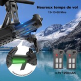 Wipkviey T6 Drone met 1080P HD Camera - Wit, Beginnersvriendelijk, RC Quadrocopter met 2 Accu's, FPV WiFi