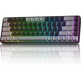 TMKB T68 Draadloze Mechanische Gaming-Toetsenbord, Tri-Mode (Bluetooth/5.0/2.4GHz/USB-C), 60% RGB Toetsenbord met 68 Toetsen (QWERTY Layout), Rode Switch - Grijs/Zwart