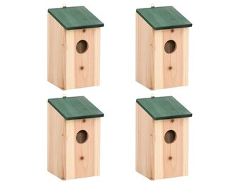 vidaXL Vogelhuisjes 4 st 12x12x22 cm hout
