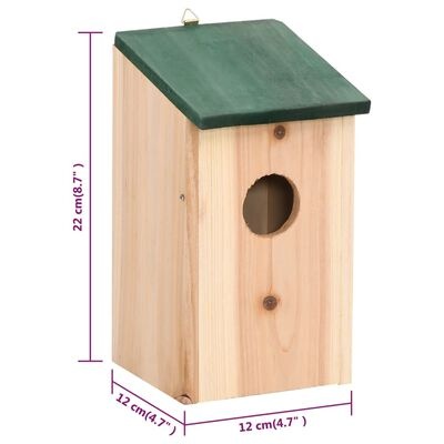 vidaXL Vogelhuisjes 4 st 12x12x22 cm hout