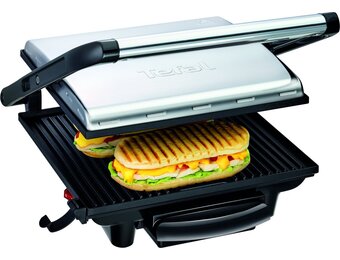 Tefal Inicio GC241D - Contactgrill - Anti-aanbaklaag - 2000W - RVS - Compact Design