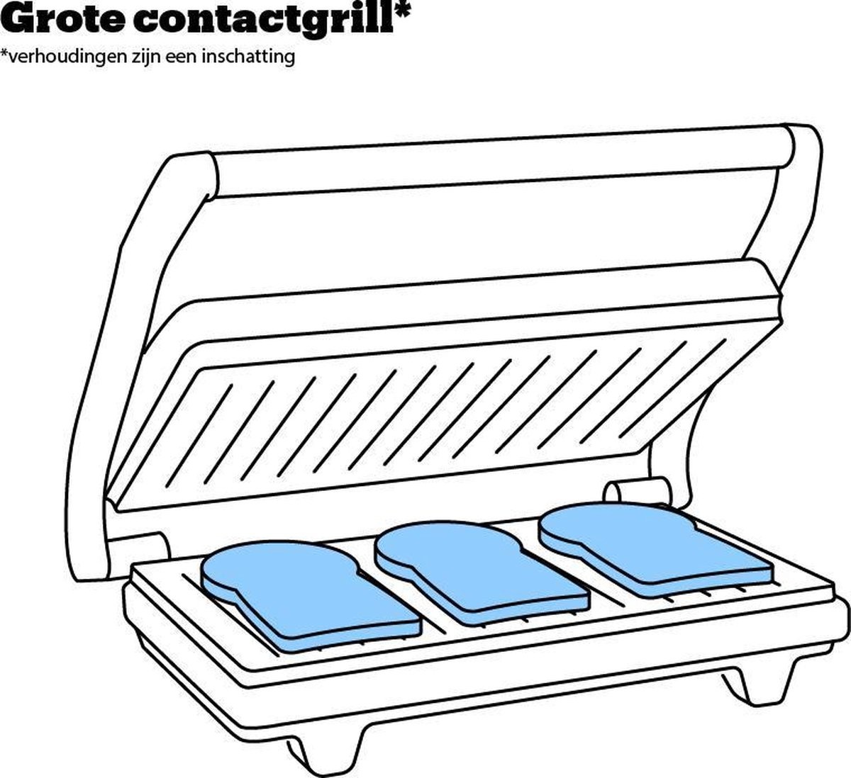 Tefal Inicio GC241D - Contactgrill - Anti-aanbaklaag - 2000W - RVS - Compact Design