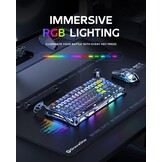 GravaStar Mercury K1 Pro Gaming toetsenbord BT5.0/2.4G/USB-C, 75% gasket hot-swap-compatibel mechanisch toetsenbord, draadloos met RGB-achtergrondverlichting, Win/Mac, QWERTY (interstellair zilver)