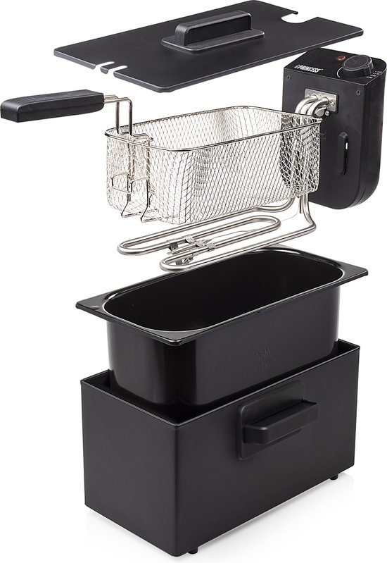 Princess Friteuse 182727 - 3 liter - Koude zone - Frituurpan - 2000W - Zwart - Beste Koop Consumentengids Augustus 2025
