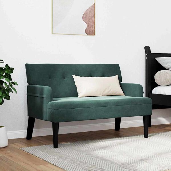 vidaXL Chesterfield Bank Donkergroen 112 x 65.5 x 75 cm Fluweel