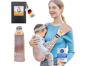 Ergonomische Baby Draagzak V1.0 Salmon met Heupsteun - Geschikt tot 15 kg