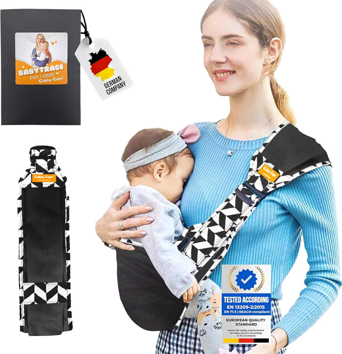 Ergonomische Baby Draagzak V1.0 Salmon met Heupsteun - Geschikt tot 15 kg
