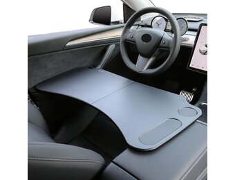 Tesla Model 3 Model Y opvouwbare laptopwerktafel voor Tesla-accessoires stuurwieltafel (zwart)