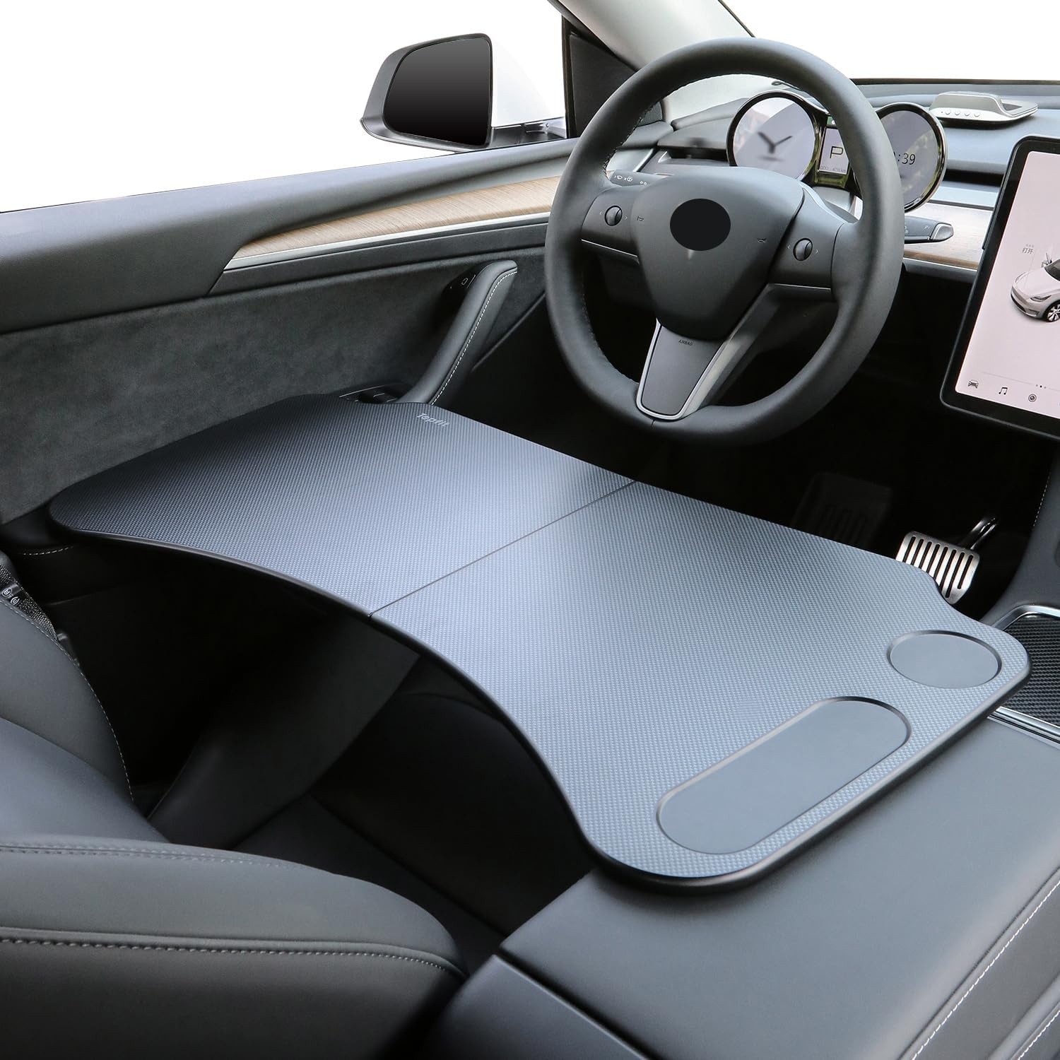 Tesla Model 3 Model Y opvouwbare laptopwerktafel voor Tesla-accessoires stuurwieltafel (zwart)