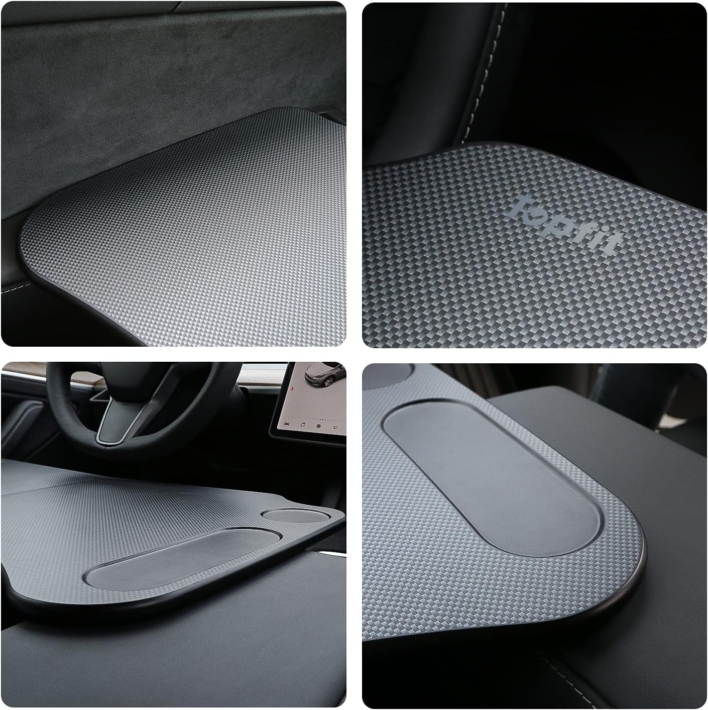Tesla Model 3 Model Y opvouwbare laptopwerktafel voor Tesla-accessoires stuurwieltafel (zwart)