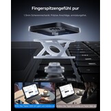 HOU Toetsenbord hoes voor iPad 10 generatie (10,9 inch), magnetische standaard, multi-touch trackpad, 7-kleurig verlicht, iPad 10 generatie 2022, hoes met toetsenbord, QWERTZ-lay-out, zwart