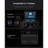 HOU Toetsenbord hoes voor iPad 10 generatie (10,9 inch), magnetische standaard, multi-touch trackpad, 7-kleurig verlicht, iPad 10 generatie 2022, hoes met toetsenbord, QWERTZ-lay-out, zwart