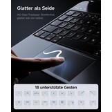HOU Toetsenbord hoes voor iPad 10 generatie (10,9 inch), magnetische standaard, multi-touch trackpad, 7-kleurig verlicht, iPad 10 generatie 2022, hoes met toetsenbord, QWERTZ-lay-out, zwart