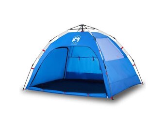 vidaXL Strandtent 2-persoons waterdicht snelontgrendeling azuurblauw