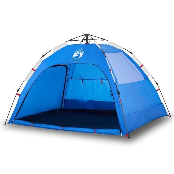 vidaXL Strandtent 2-persoons waterdicht snelontgrendeling azuurblauw