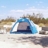 vidaXL Strandtent 2-persoons waterdicht snelontgrendeling azuurblauw