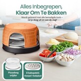 Emerio Pizzarette Origineel - 8 Persoons Pizza Oven - Handgemaakte Terracotta Koepel - 8 Geïsoleerde Bakspatels - RVS Bakplaat - Gourmetstel - PO-116124.1 1500W