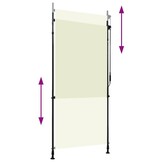 vidaXL Rolgordijn voor buiten 100x270 cm crème