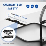 Bedhekje voor volwassenen met ledlicht en veiligheidsvoeten, valbescherming voor volwassenen met bevestigingsriem, tas en antislip handgreep, opstahulp