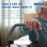Bedhekje voor volwassenen met ledlicht en veiligheidsvoeten, valbescherming voor volwassenen met bevestigingsriem, tas en antislip handgreep, opstahulp