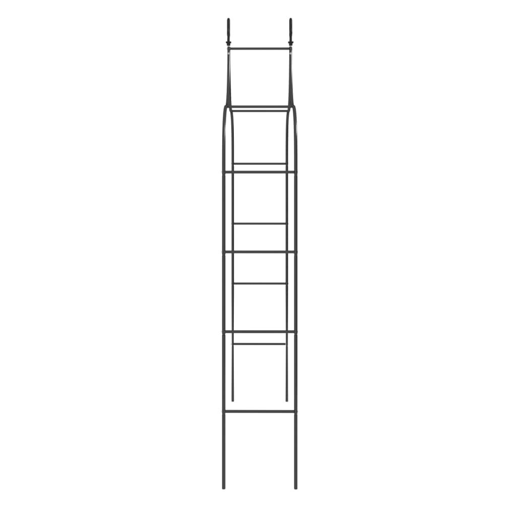 vidaXL Tuinbogen 2 st 120x38x260 cm staal zwart
