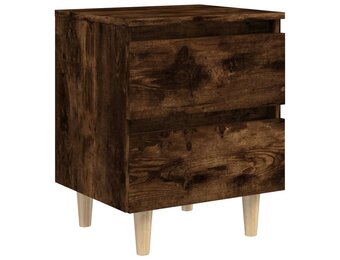 vidaXL Nachtkastje met houten poten 40x35x50 cm gerookt eikenkleurig
