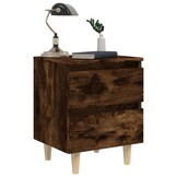 vidaXL Nachtkastje met houten poten 40x35x50 cm gerookt eikenkleurig