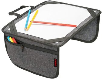reer TravelKid Play schilderonderlegger voor onderweg, licht en stabiel, praktische tassen, waterafstotend, vuilafstotend, grijs