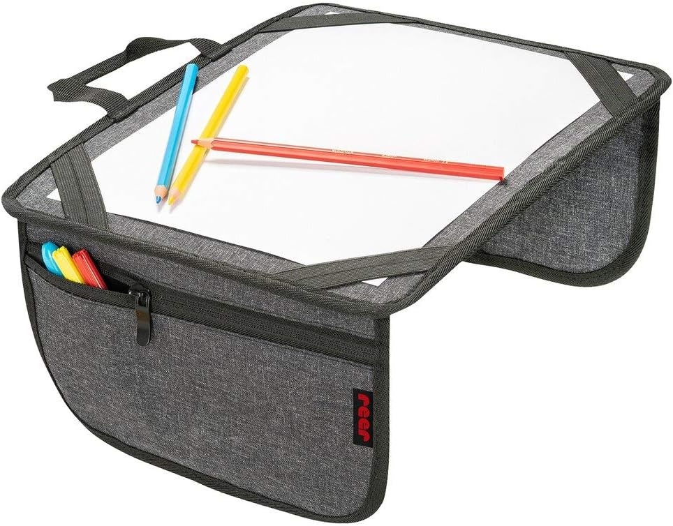 reer TravelKid Play schilderonderlegger voor onderweg, licht en stabiel, praktische tassen, waterafstotend, vuilafstotend, grijs