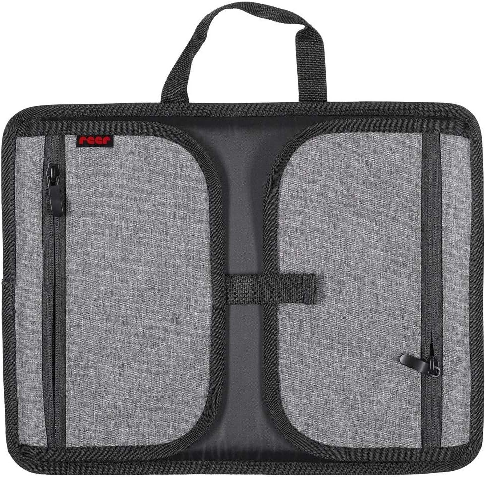 reer TravelKid Play schilderonderlegger voor onderweg, licht en stabiel, praktische tassen, waterafstotend, vuilafstotend, grijs
