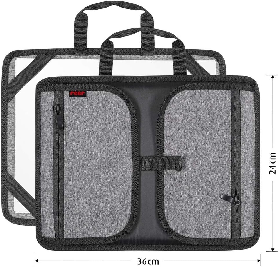 reer TravelKid Play schilderonderlegger voor onderweg, licht en stabiel, praktische tassen, waterafstotend, vuilafstotend, grijs