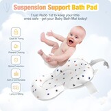 Babybadkuip opvouwbaar, draagbaar bad van pasgeborene tot peuter met antislipmat, afvoergat, geen thermometer, grijs