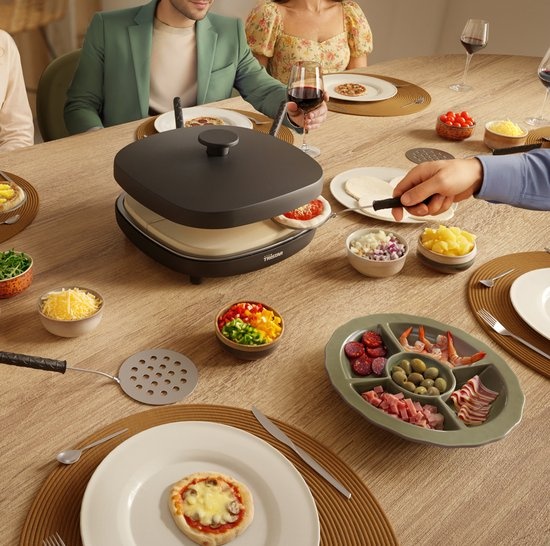 Tristar PZ-9176 Pizza Gourmetset - Family 6 Mini Pizza Oven - Voor 6 personen - Inclusief deegsnijder