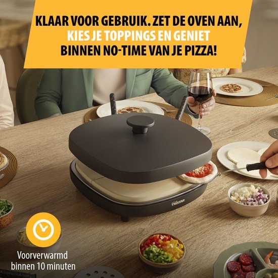 Tristar PZ-9176 Pizza Gourmetset - Family 6 Mini Pizza Oven - Voor 6 personen - Inclusief deegsnijder