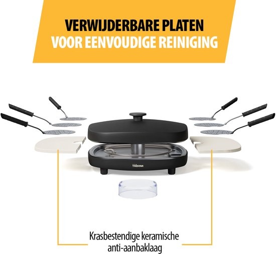 Tristar PZ-9176 Pizza Gourmetset - Family 6 Mini Pizza Oven - Voor 6 personen - Inclusief deegsnijder