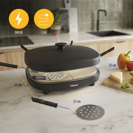 Tristar PZ-9176 Pizza Gourmetset - Family 6 Mini Pizza Oven - Voor 6 personen - Inclusief deegsnijder