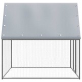 vidaXL Kippenkooi 2x2x2 m gegalvaniseerd staal zilverkleurig en grijs