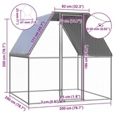 vidaXL Kippenkooi 2x2x2 m gegalvaniseerd staal zilverkleurig en grijs