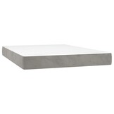 vidaXL Pocketveringmatras 140x200x20 cm fluweel lichtgrijs