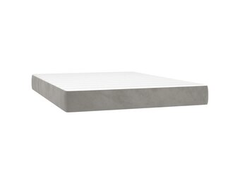 vidaXL Pocketveringmatras 140x200x20 cm fluweel lichtgrijs