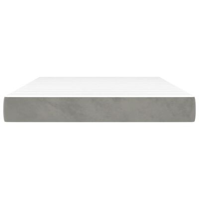 vidaXL Pocketveringmatras 140x200x20 cm fluweel lichtgrijs