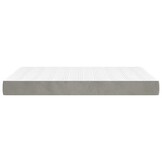 vidaXL Pocketveringmatras 140x200x20 cm fluweel lichtgrijs