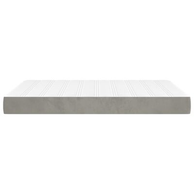 vidaXL Pocketveringmatras 140x200x20 cm fluweel lichtgrijs